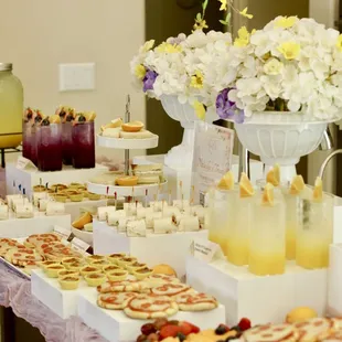 Luxury Buffett table set up with finger foods