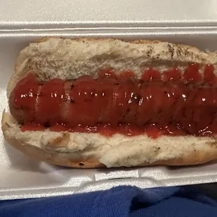 Bacon wrapped hotdog
