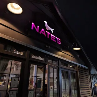 outside of restaurant at night