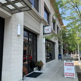 the entrance to the restaurant