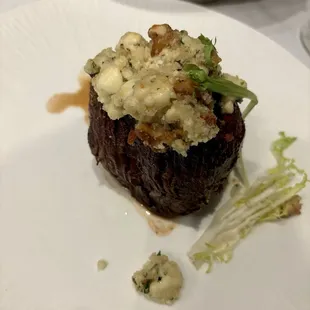 Filet with bleu cheese crust