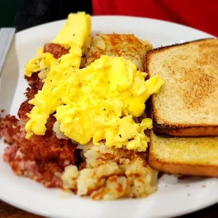 Cornbread hash breakfast....