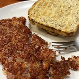 Corned Beef Hash (side) and rye toast
