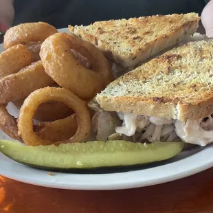Turkey Reuben with Onion Rings