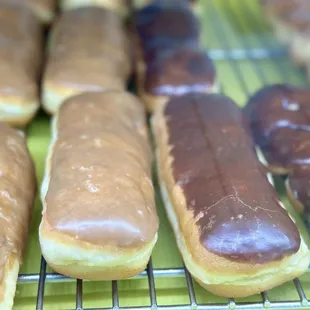 Maple bars and chocolate eclairs