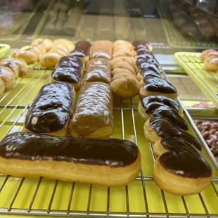 Eclairs, twists- cinnamon, chocolate and glaze