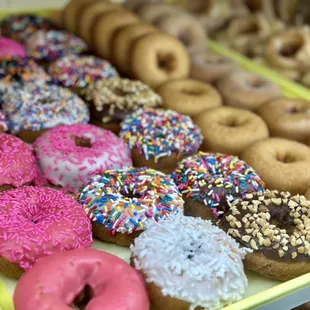 Variety of cake donuts
