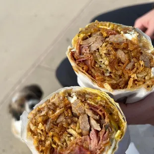 3 meat breakfast burritoooooo