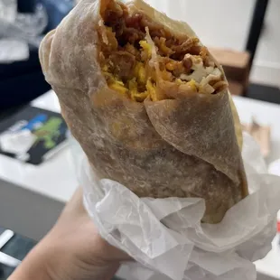 Sausage and Bacon Burrito