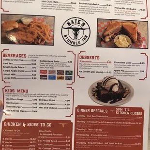 The menu