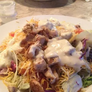 Great chicken salad and creamy potato soup. The coldest beer around