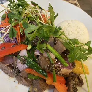 Beef Lok Lak with white rice ($30)