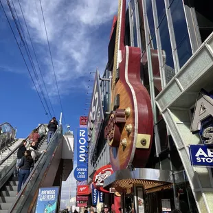 Look for the Hard Rock Cafe guitar or Ross. It's right in the middle.