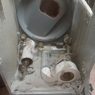 Dryer before maintenance and service