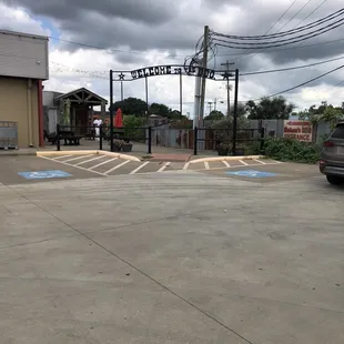 the entrance to nathan&apos;s bbq