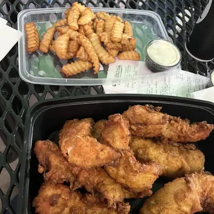 8 chicken fingers and a large fry