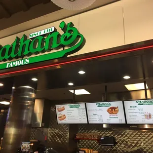 the restaurant's menu