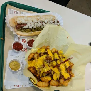 Foot long and chili cheese fries