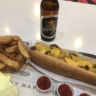 Bacon Cheddar Footlong with fries. It was a mess to eat.