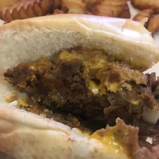 NY Cheese Steak Sandwich and Fries