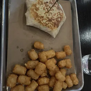 Quesadilla Burger &amp; Tots