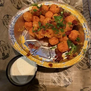 The totchos I love the sliced jalapeños and solid cheese sauce.