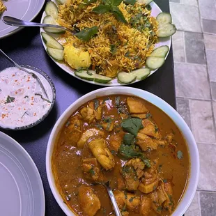 Chicken Curry and Chicken Biryani