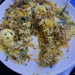 Chicken biryani. Sorry I forgot to take the pic before I started eating.