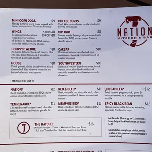 Salads, Starters, and Burgers