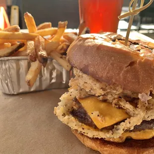 Nation Burger (2 beef patties, smoked cheddar, housemade Memphis barbecue sauce, onion straws, horseradish aioli) - tremendous, will be back