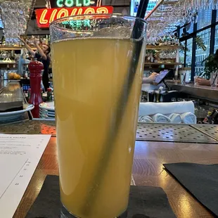 Peach highball ($9 during happy hour)