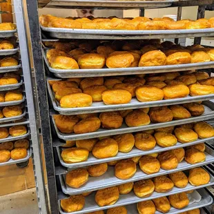 a rack of donuts