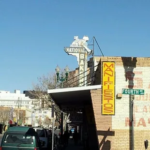 the entrance to the restaurant