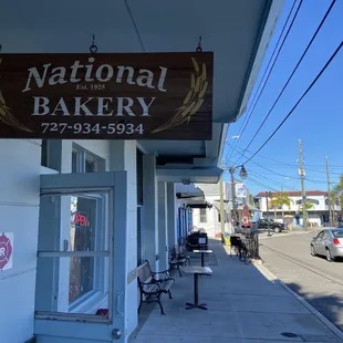 the entrance to the restaurant