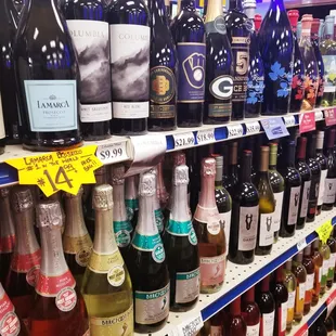 a large selection of wines