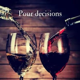 two glasses of wine being poured