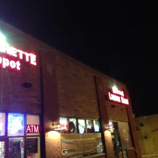 Front, at night