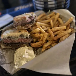 Frisco Burger with French Fries