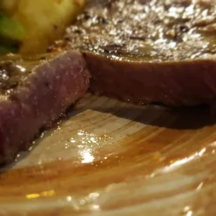 Cooked perfectly rare