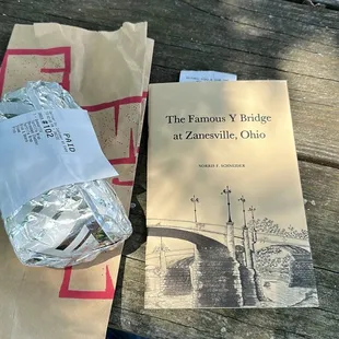 Lunch from Sheetz and a book from the gift shop.