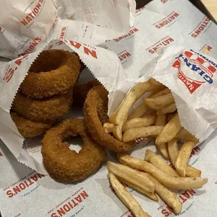 onion rings and fries