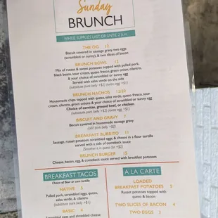 Menu at Native Brew Works, Jonesboro
