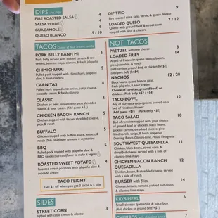 Menu at Native Brew Works, Jonesboro