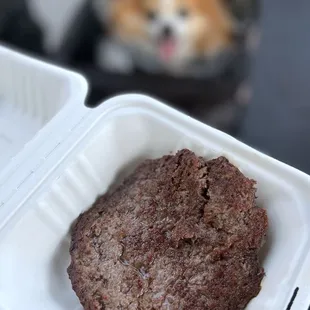 Pup Patty: Unseasoned Grass-Fed Beef Patty, special request  ($4.50)