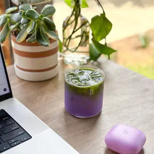 Purple Haze: matcha &amp; ube drink