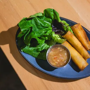 Chicken or Mushroom Lumpia with Homemade Chili Sauce