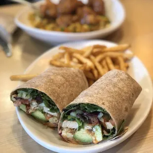 Twister Wrap with crispy &quot;chicken&quot; and chipotle sauce option.