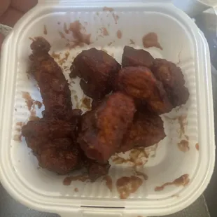 Boneless overdone chicken wings