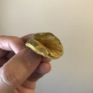 Soggy oily fried pickle you can bend in half.  Not good.