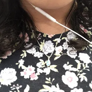 Sterling silver necklace, they have both 16&quot; &amp; 18&quot; with a turquoise pendant. I&apos;m in love with it. Photo doesn&apos;t do it justice.